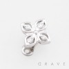 3D FRASERA FLOWER CLOVER QUATREFOIL DERMAL SET 316L SURGICAL STEEL